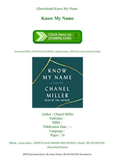 know my name pdf free download